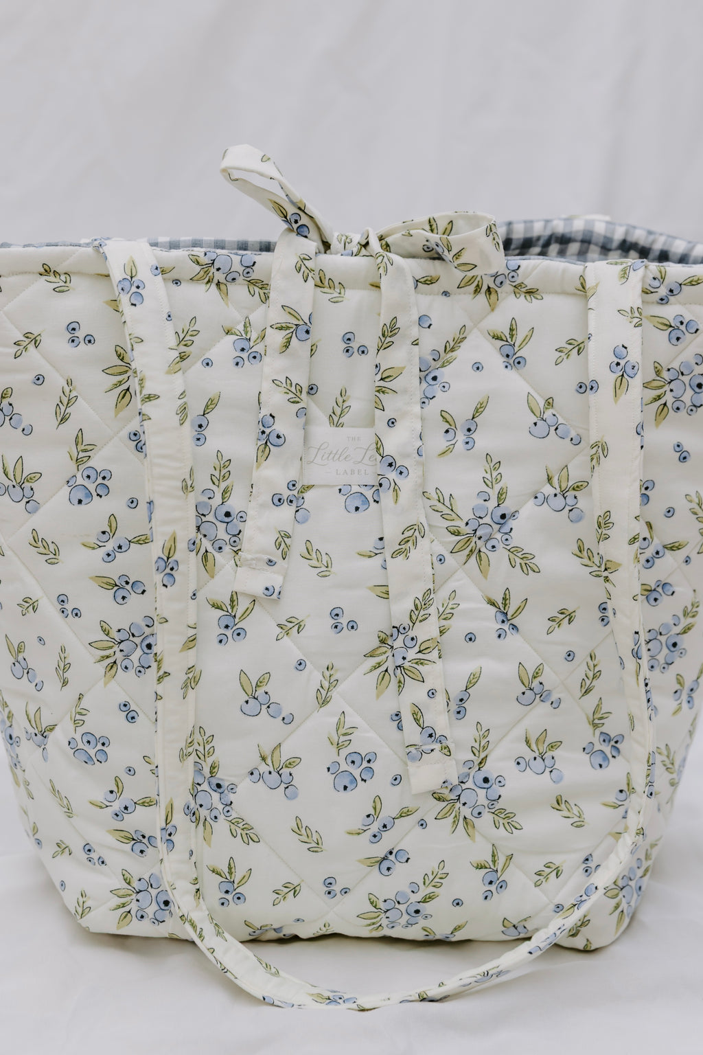 Blueberry Market Tote - Gingham Lining