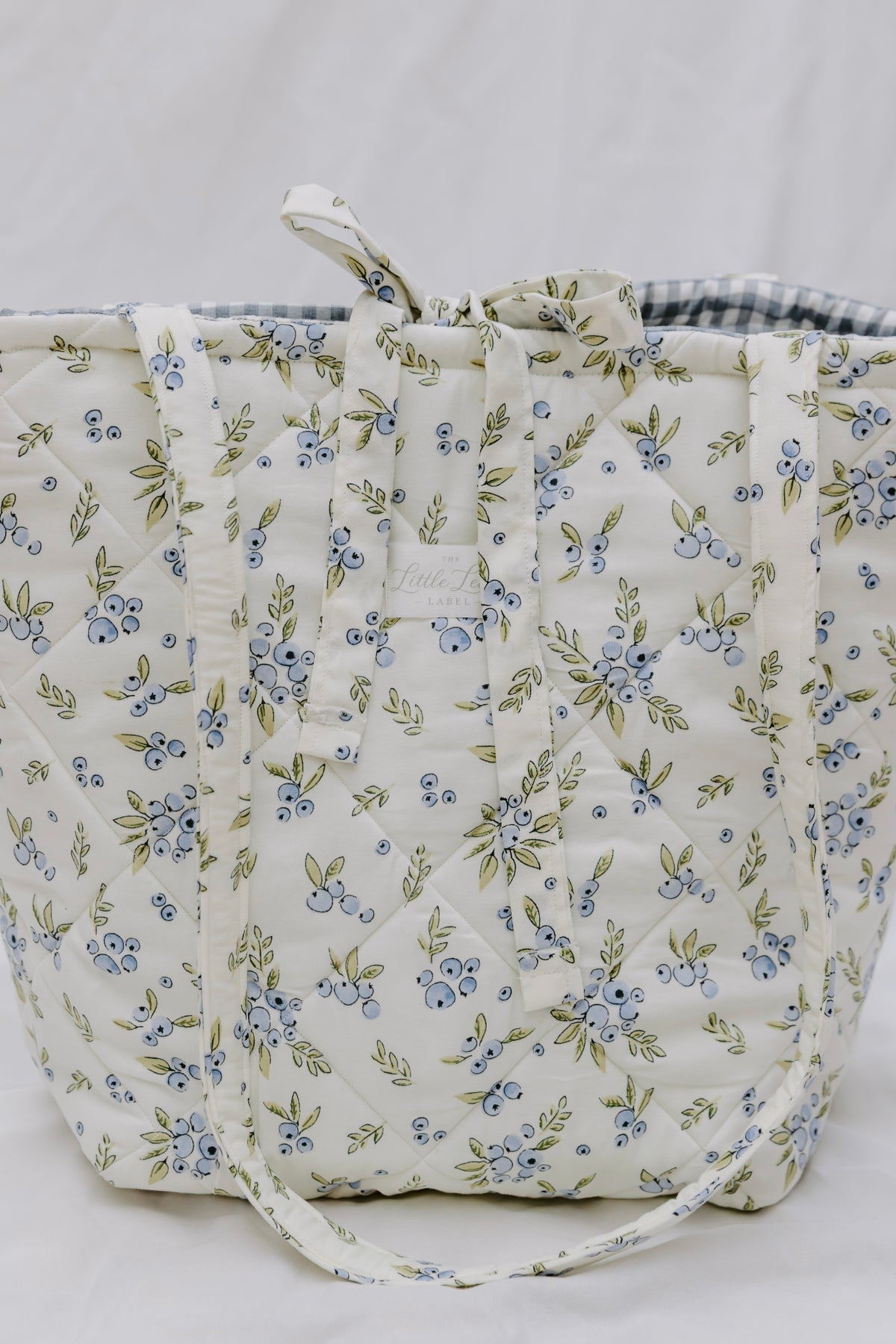 Blueberry Market Tote - Gingham Lining