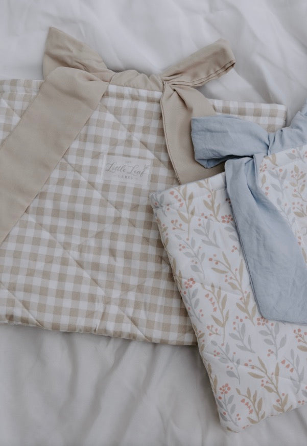 Neutral Gingham Book Sleeve