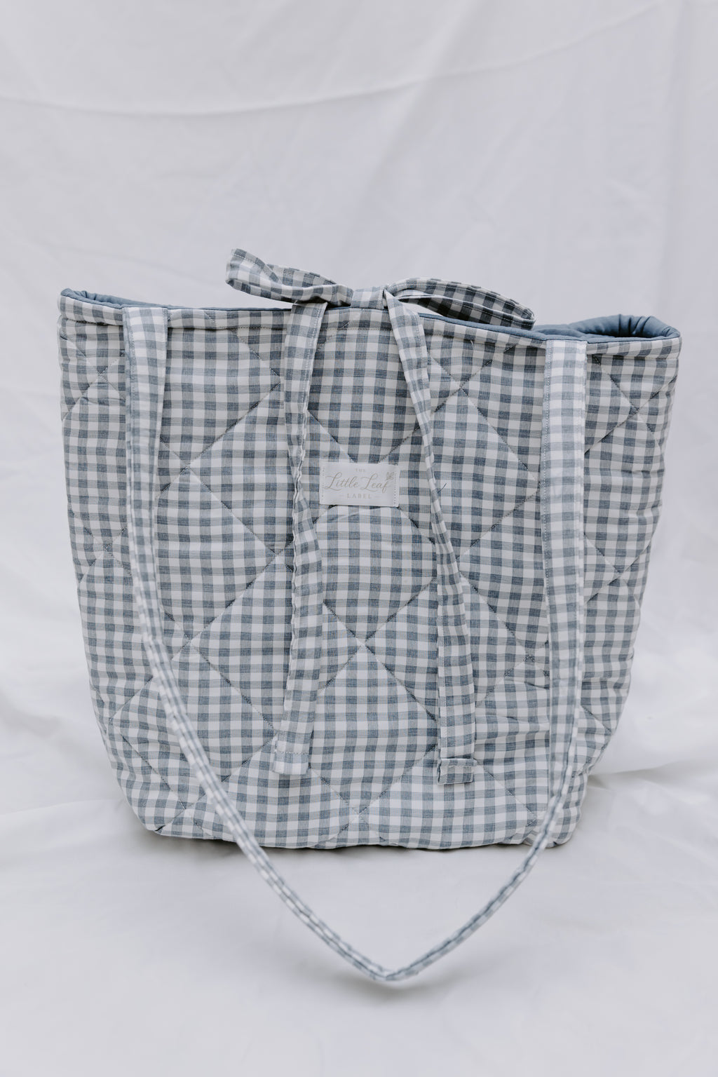 Navy Gingham Market Tote
