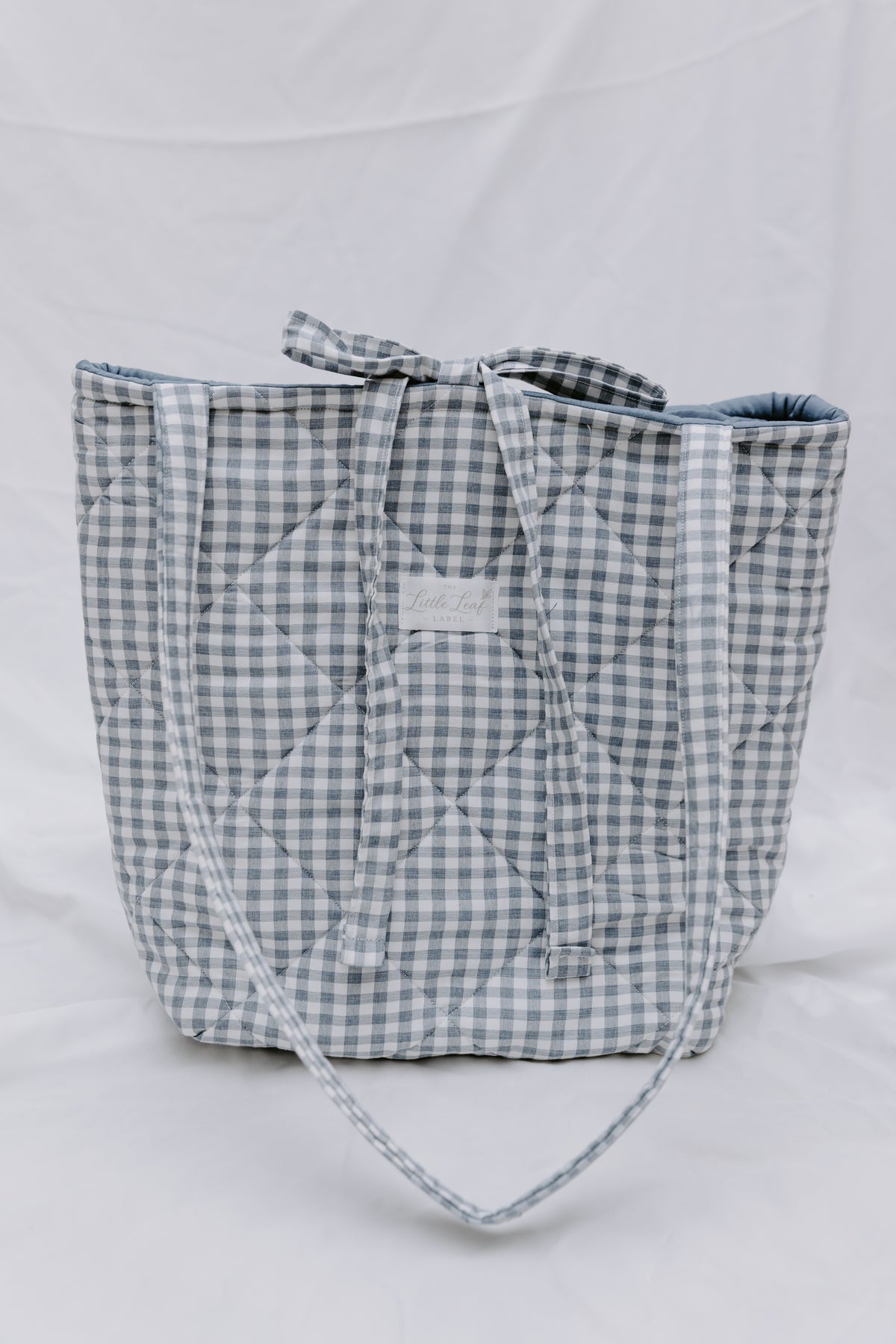 Navy Gingham Market Tote