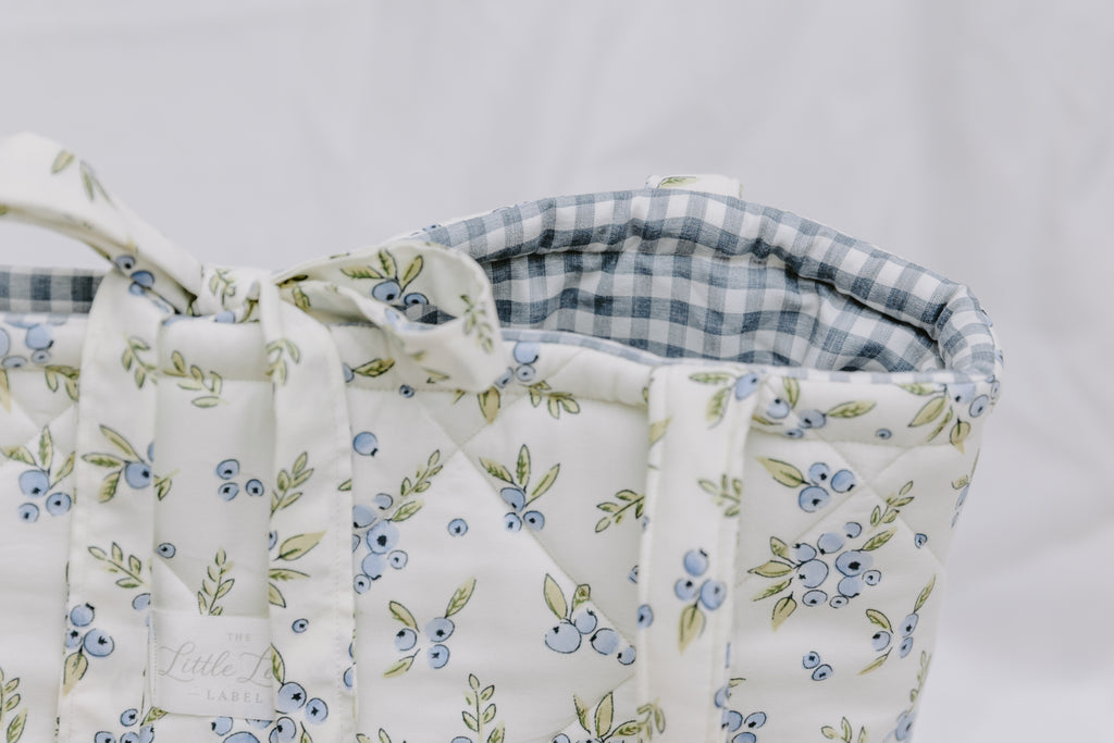 Blueberry Market Tote - Gingham Lining