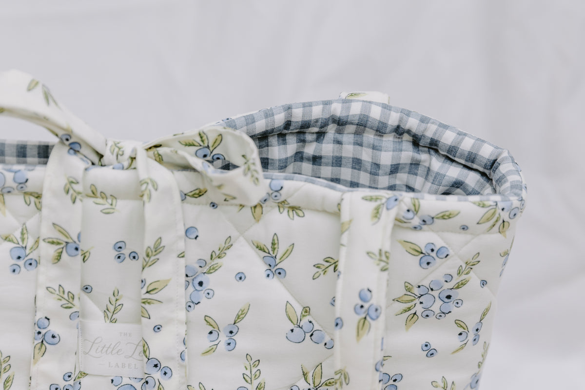 Blueberry Market Tote - Gingham Lining