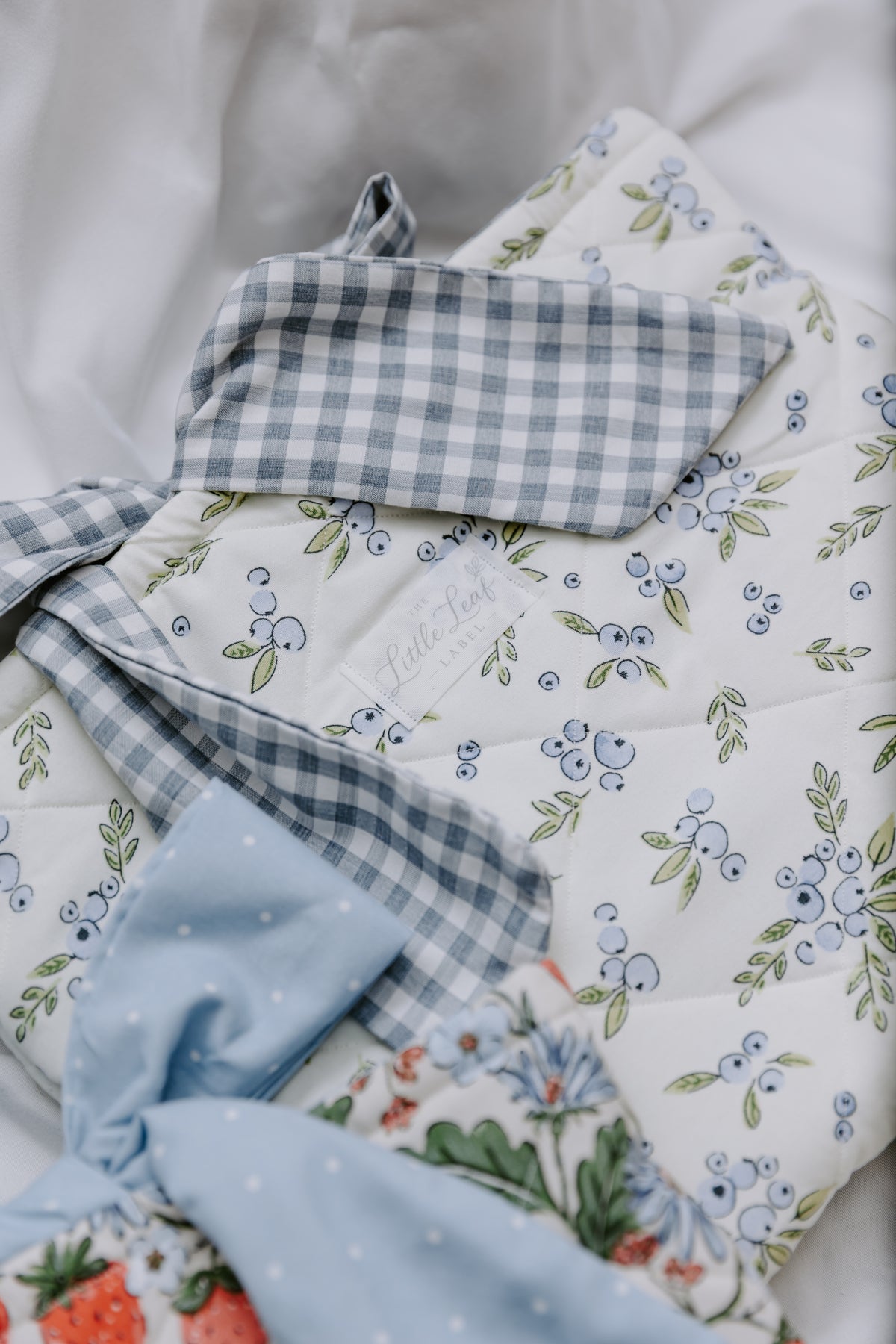 Blueberry Book Sleeve - Gingham Lining