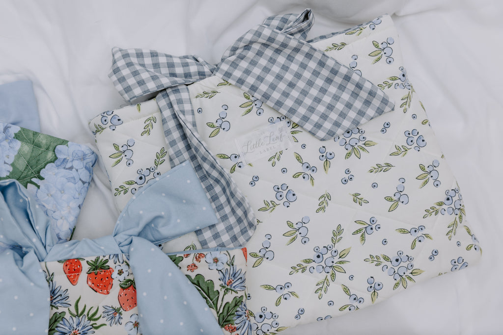 Blueberry Book Sleeve - Gingham Lining