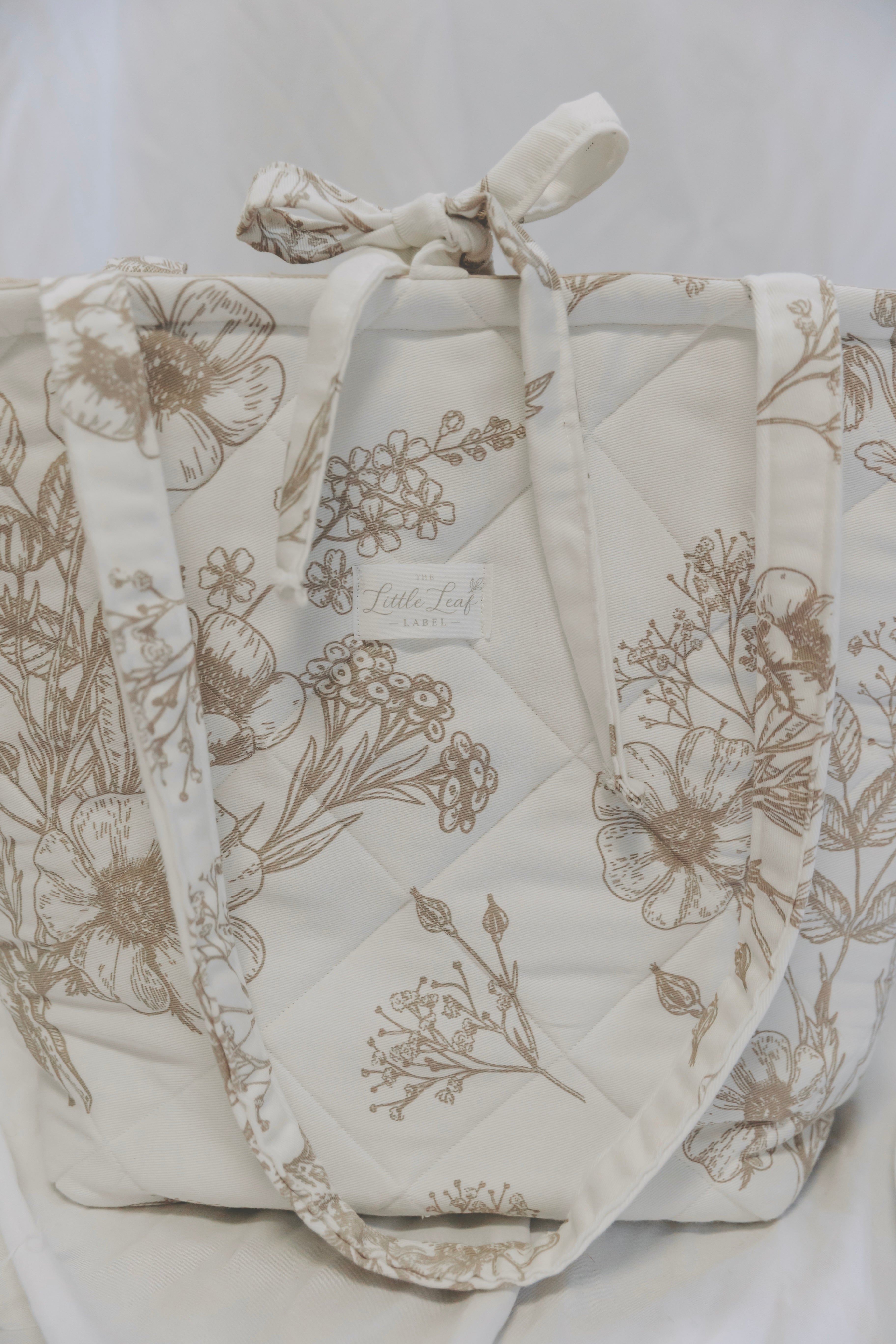 Neutral Blossoms Market Tote