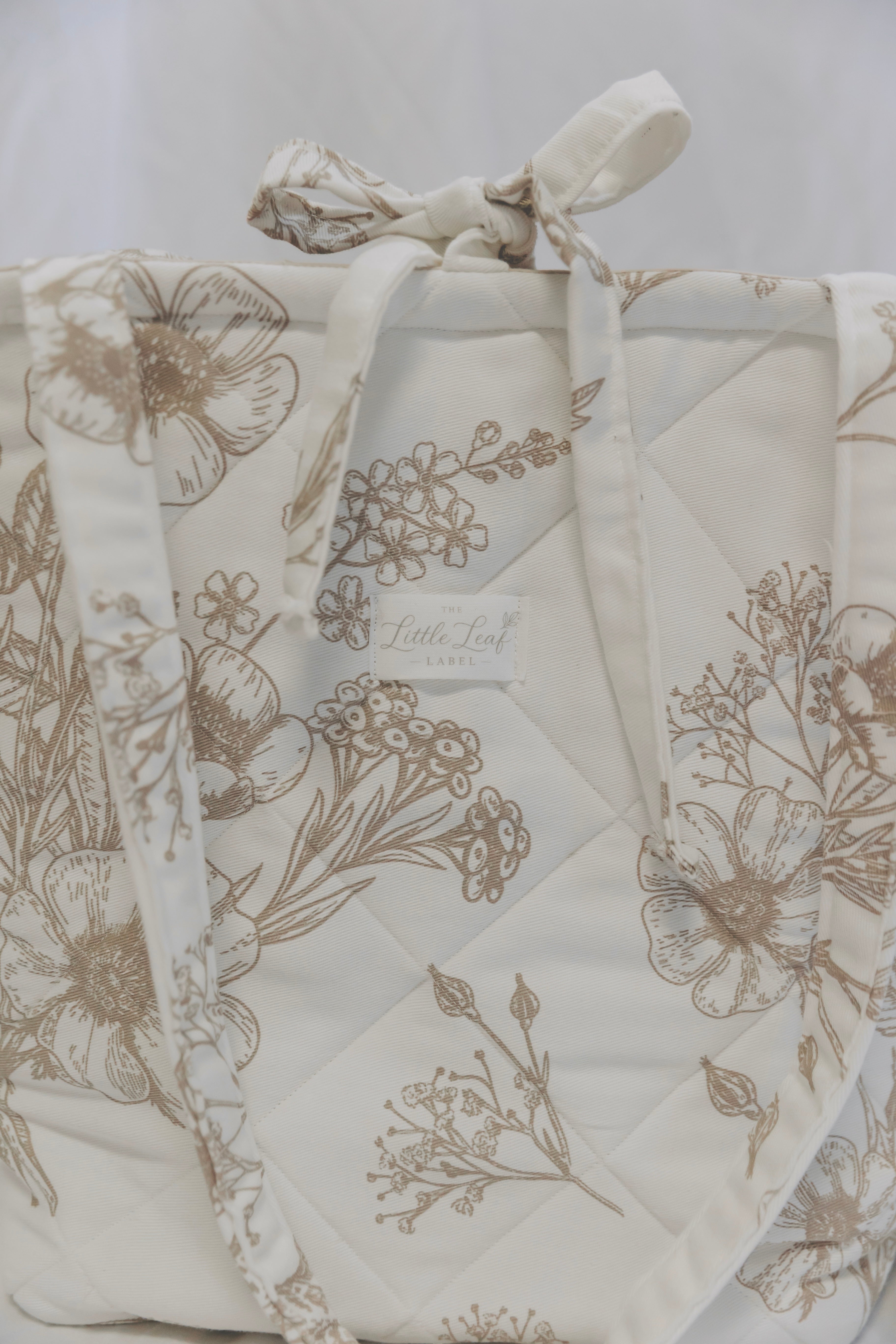 Neutral Blossoms Market Tote