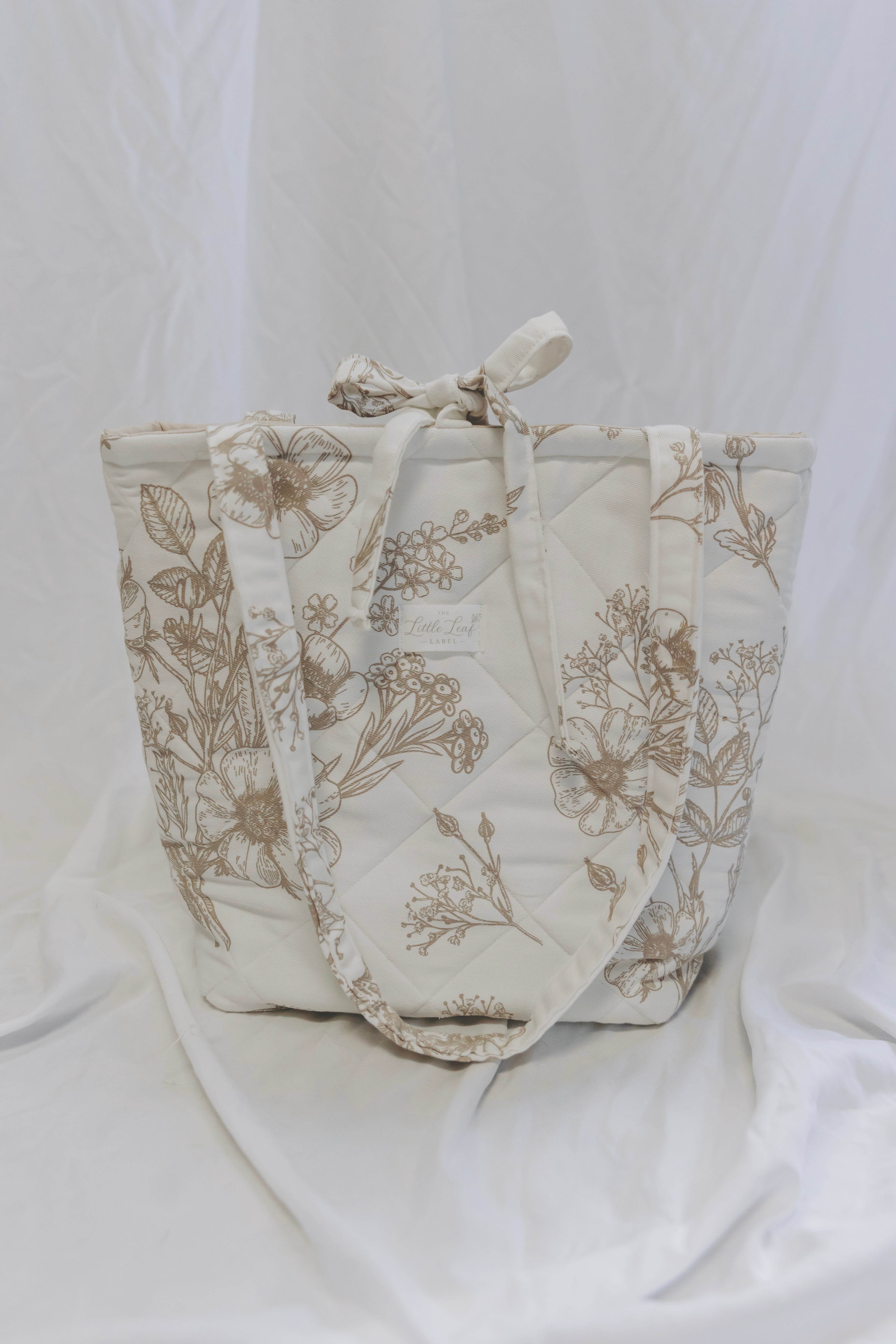 Neutral Blossoms Market Tote