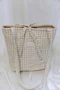 Neutral Gingham Market Tote