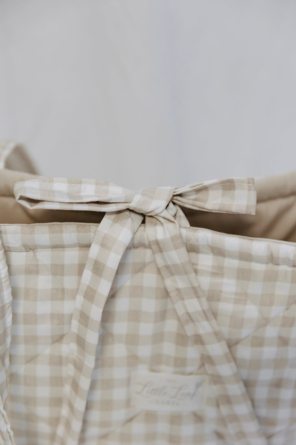 Neutral Gingham Market Tote