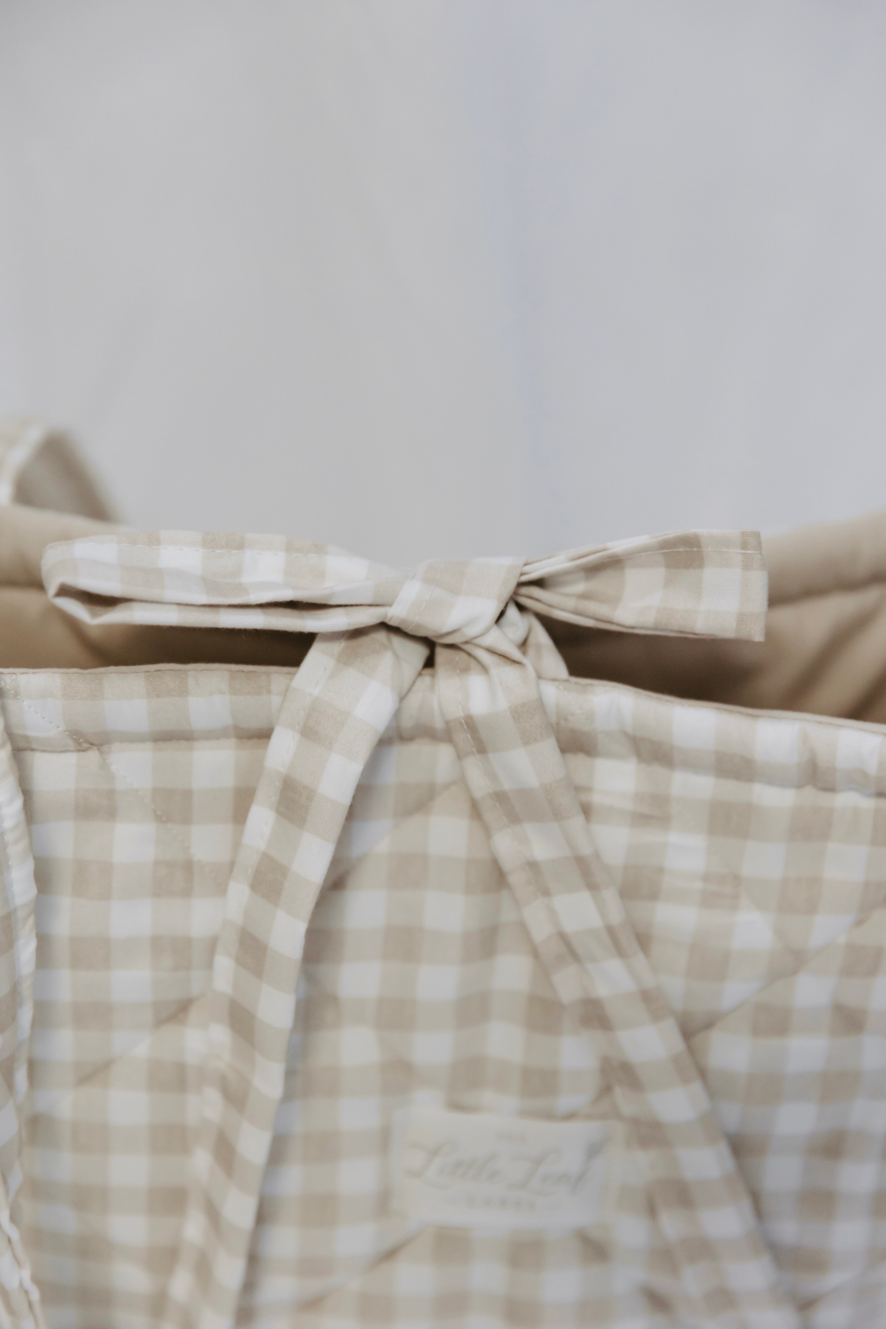Neutral Gingham Market Tote