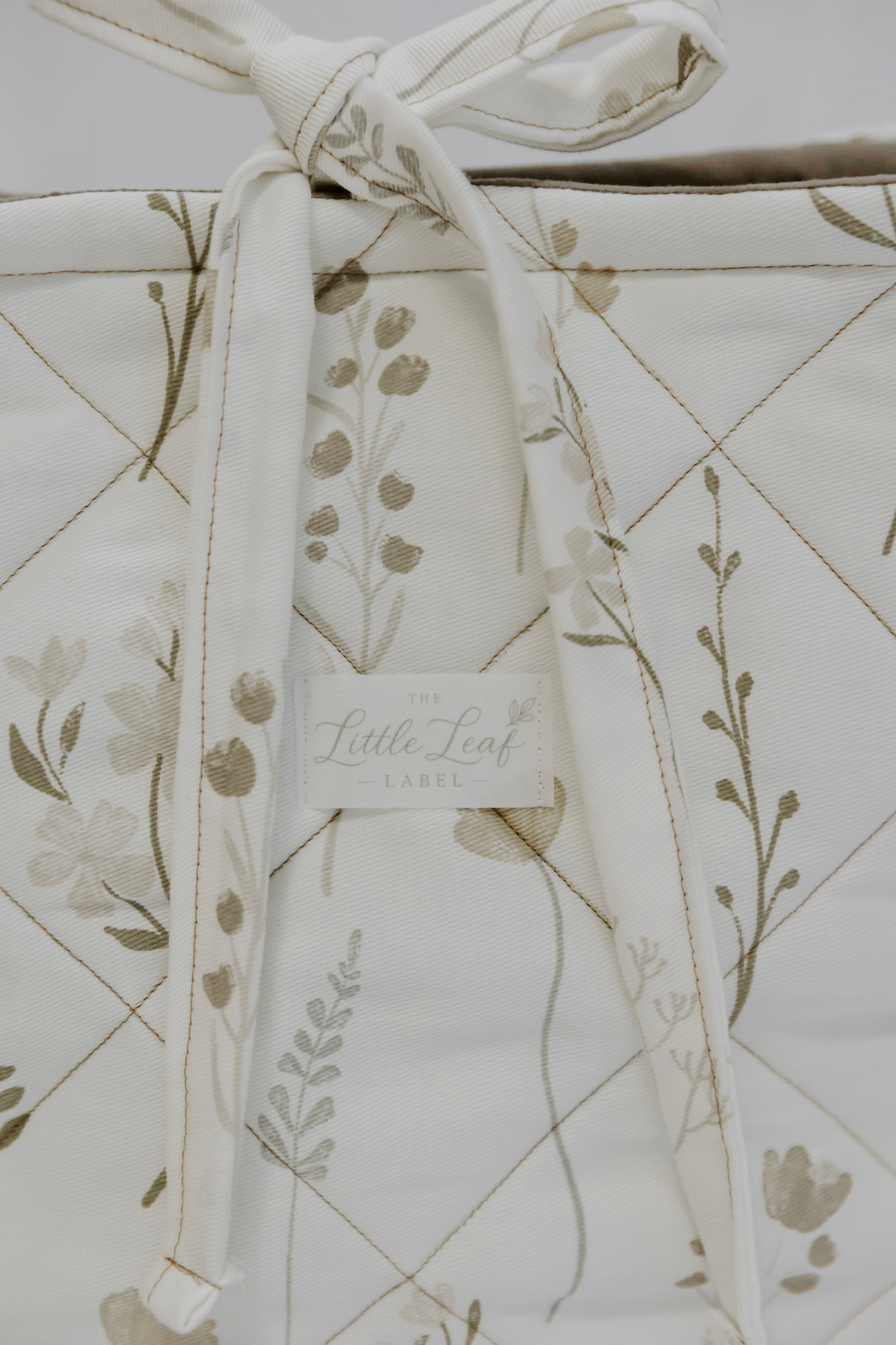 Whimsy Neutral Floral Market Tote