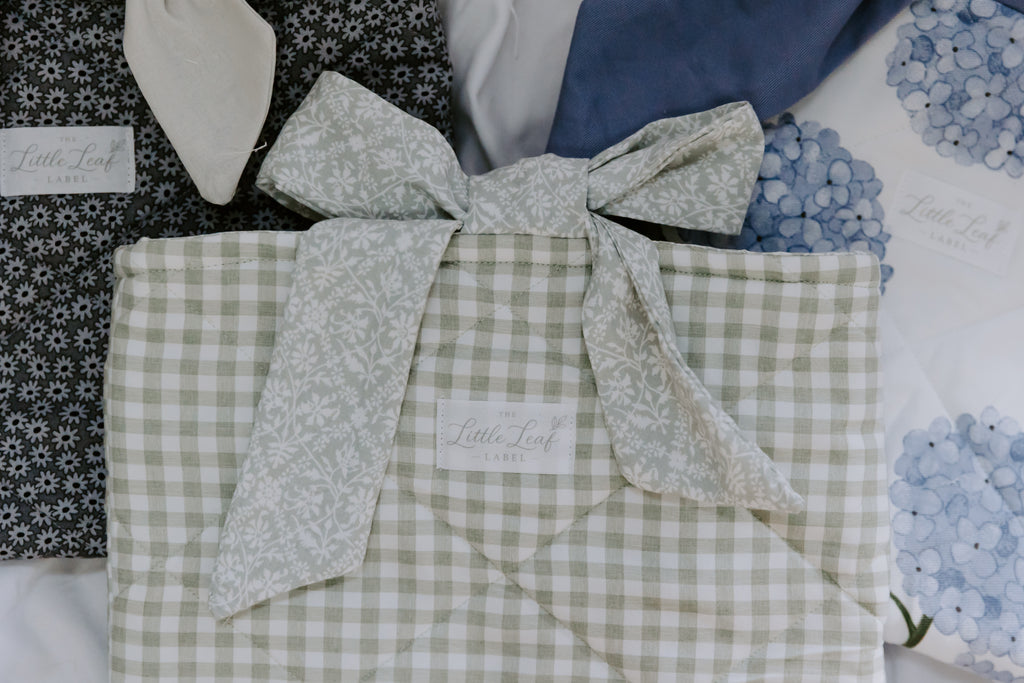 Sage Gingham Book Sleeve