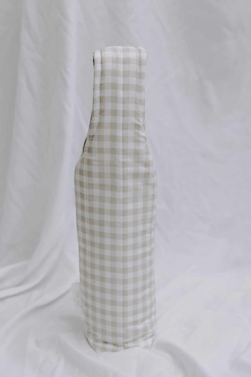 Neutral Gingham Wine Tote