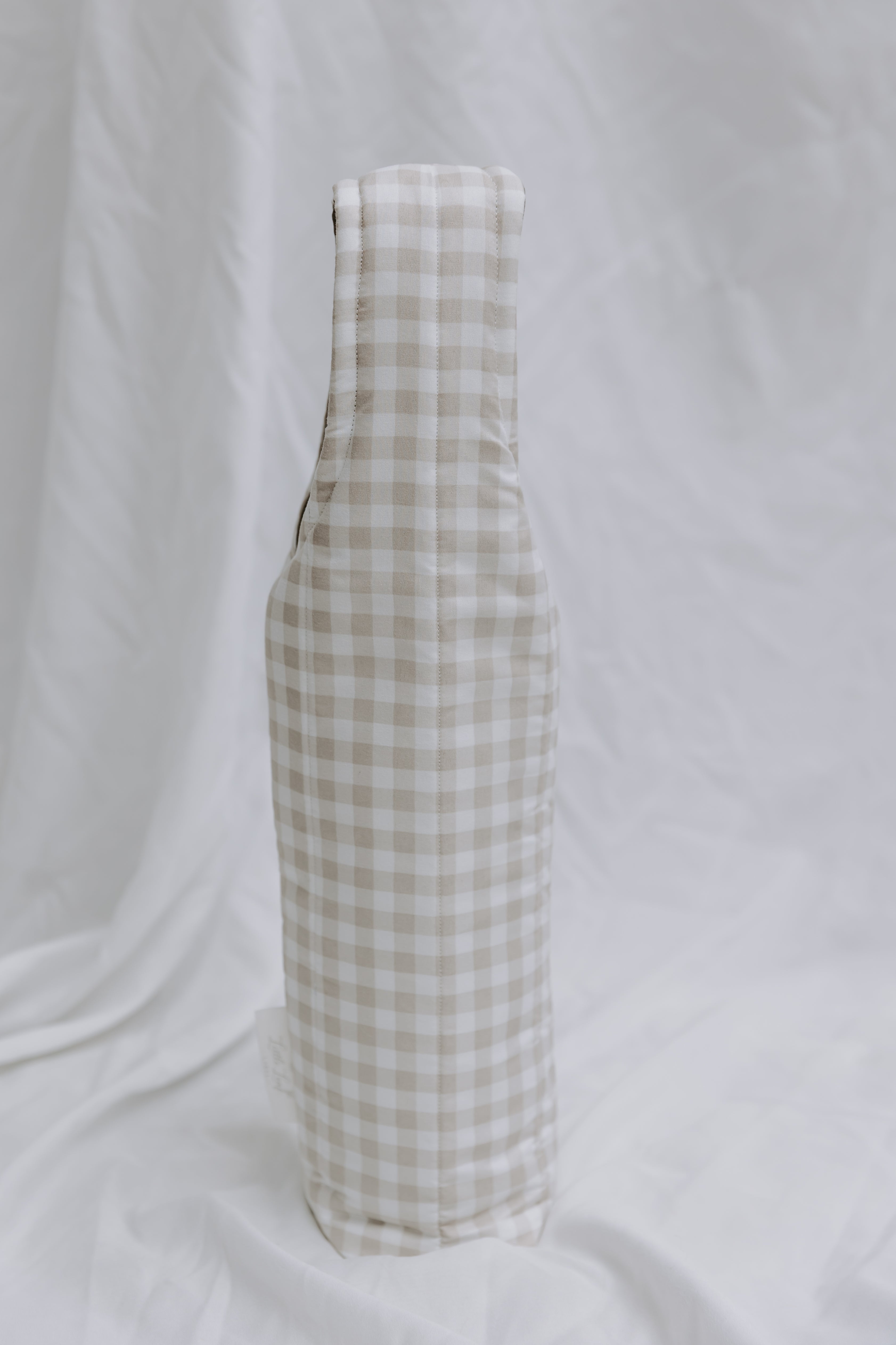 Neutral Gingham Wine Tote