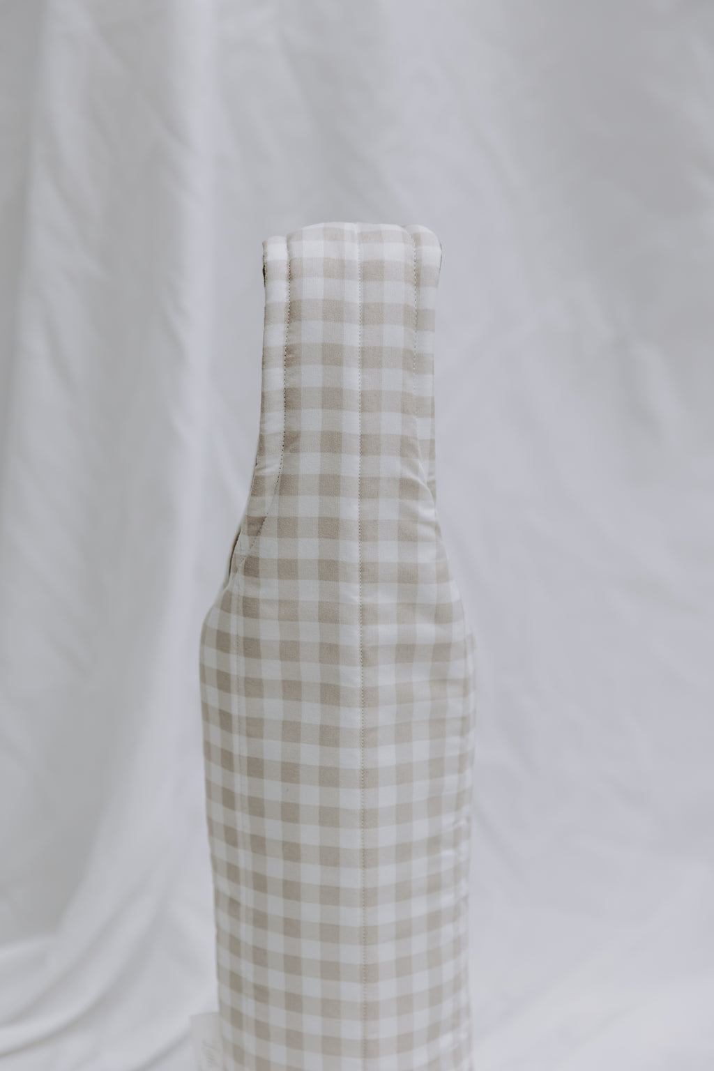 Neutral Gingham Wine Tote