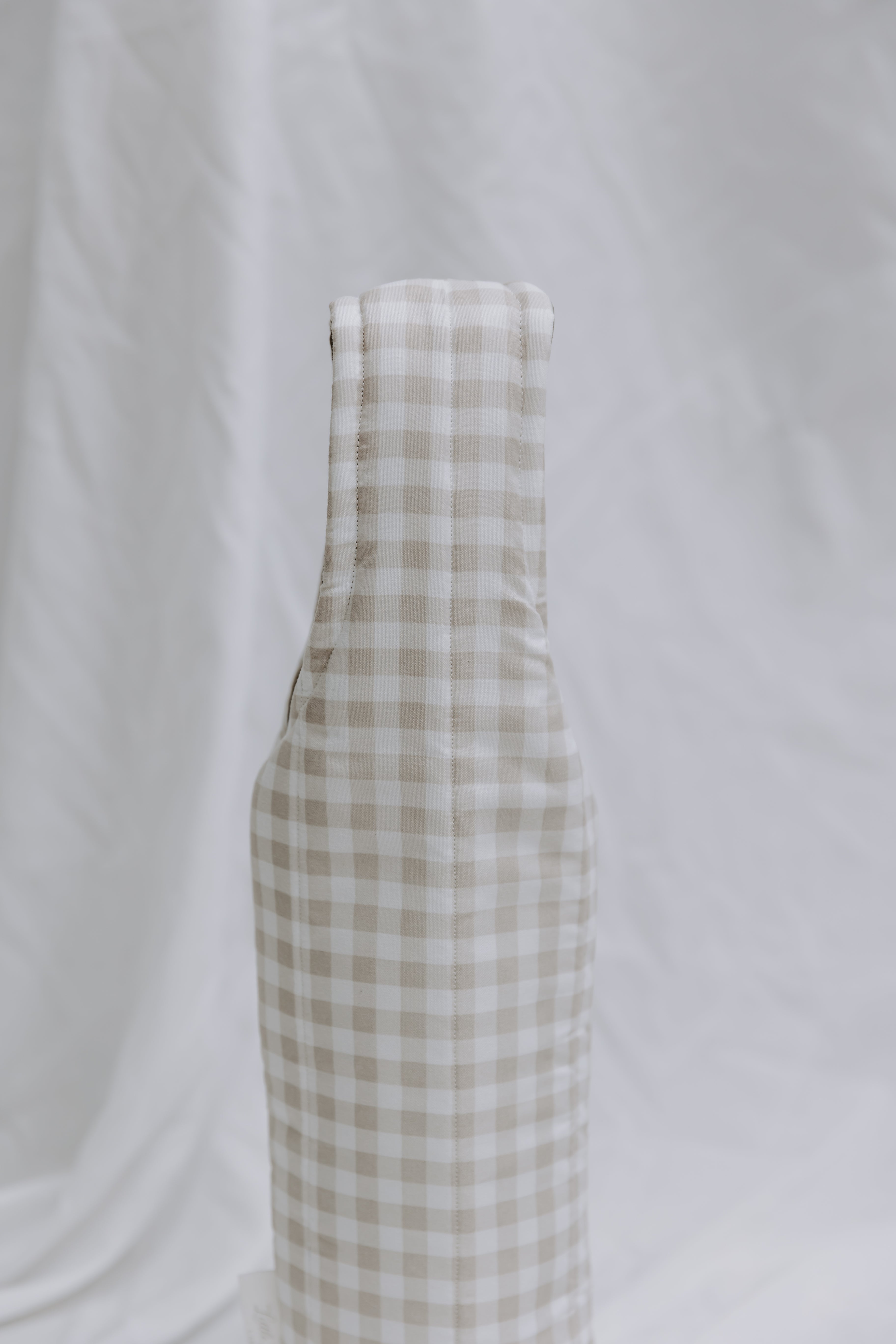 Neutral Gingham Wine Tote