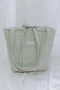 Sage Gingham Market Tote