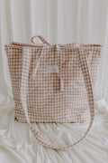 Blush Gingham Market Tote