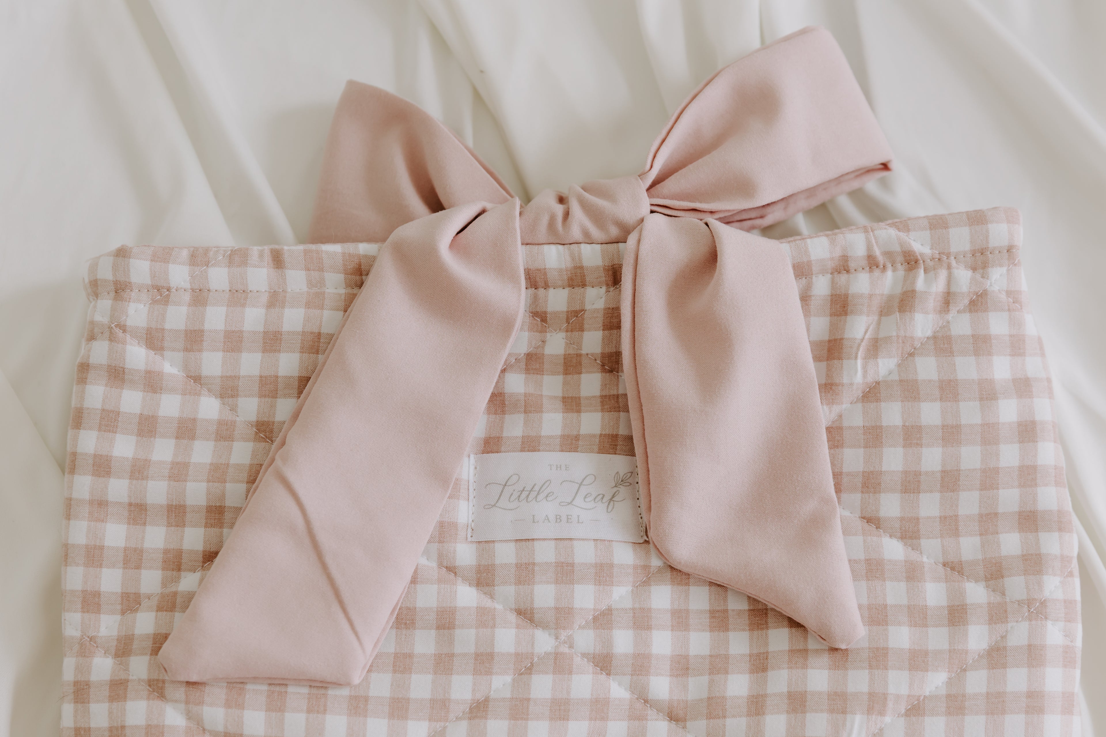 Blush Gingham Book Sleeve