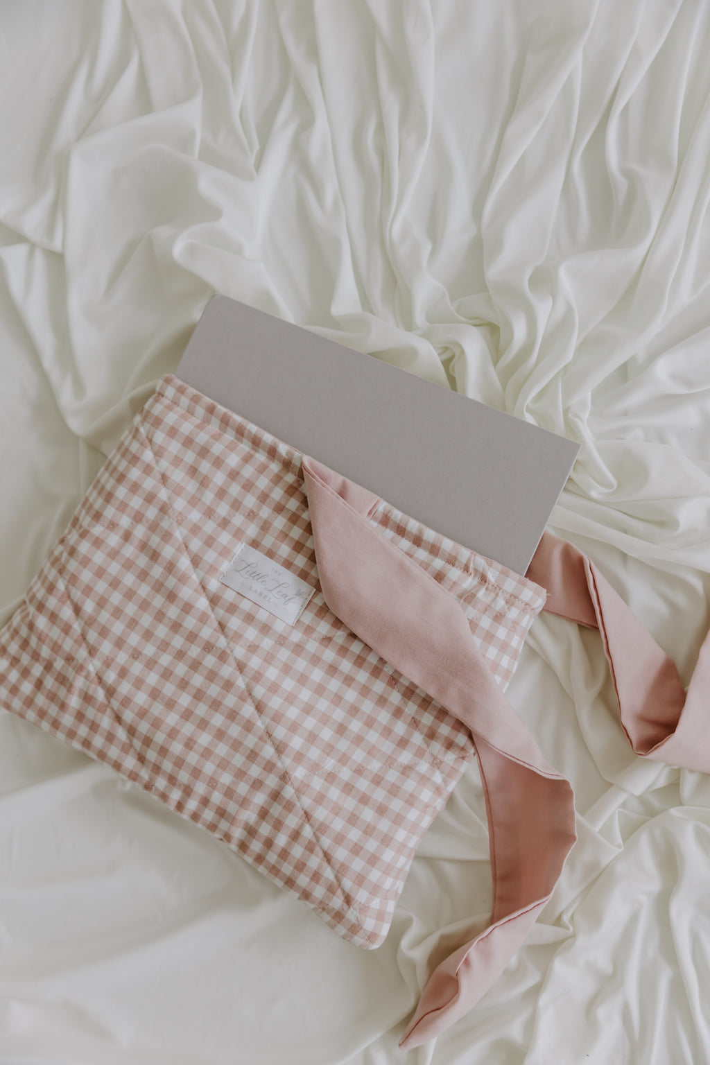 Blush Gingham Book Sleeve
