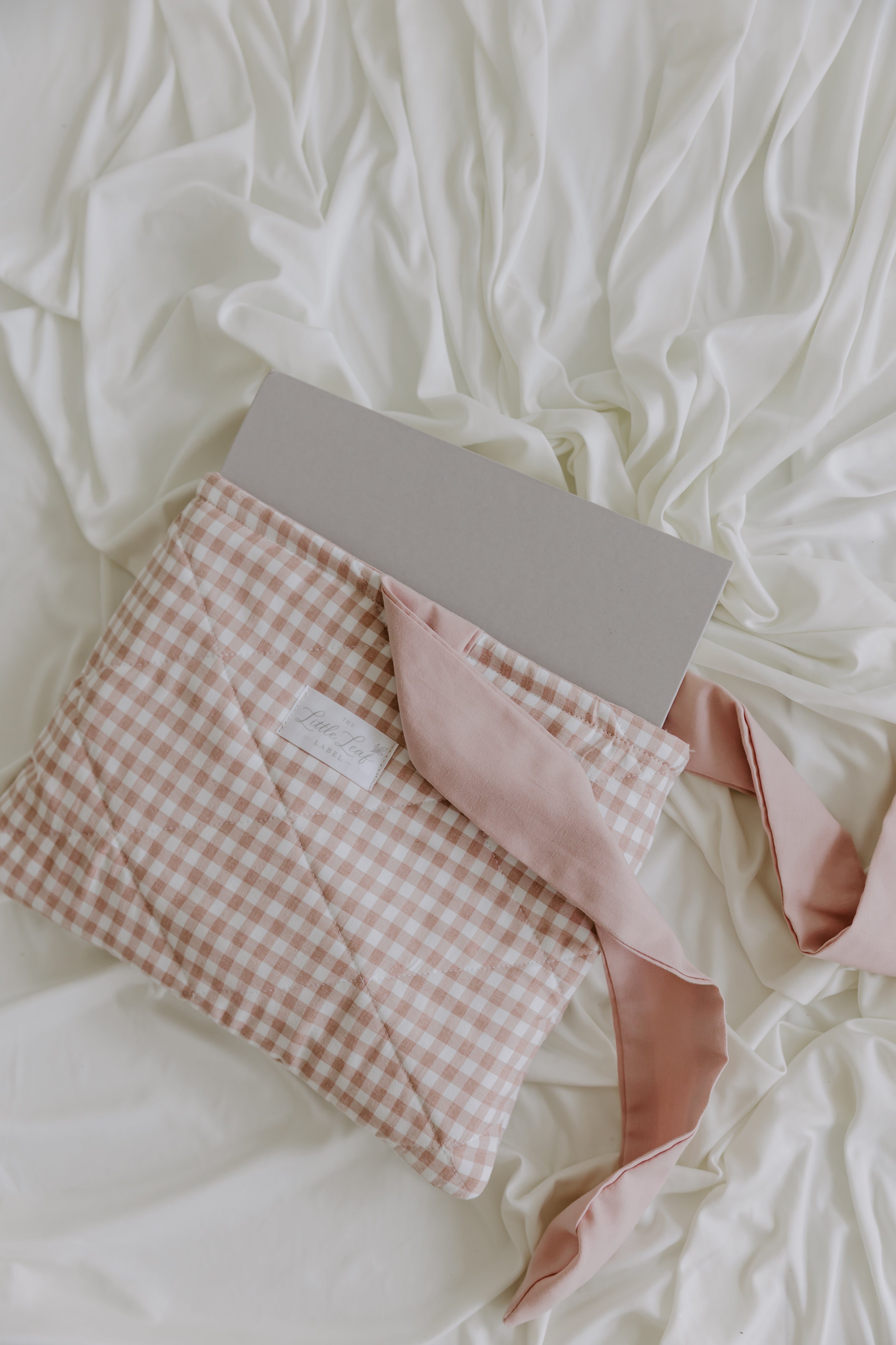 Blush Gingham Book Sleeve