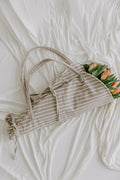 Class Linen Stripe Flower Tote